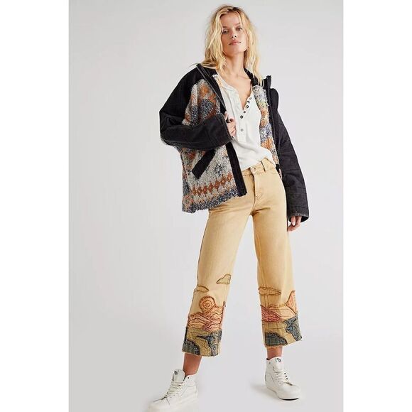 New Free People Golden Vibes Jeans Size 26 - Picture 1 of 12
